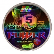 Шнур плетений для риболовлі, EOS Power Super PE, 100м, перетин 0,18мм